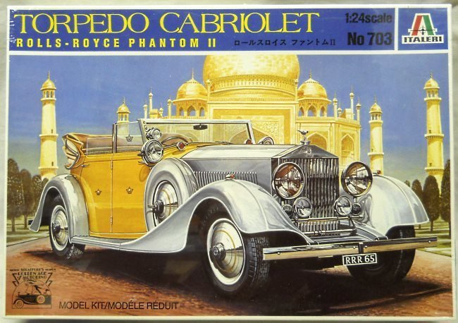 Italeri 1/24 1934 Rolls-Royce Phantom II Torpedo Cabriolet, 703 plastic model kit